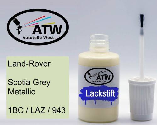 Land-Rover, Scotia Grey Metallic, 1BC / LAZ / 943: 20ml Lackstift, von ATW Autoteile West.
